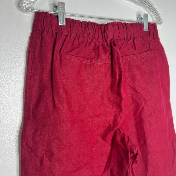 Chico's Red Drawstring 100% Linen Blend 9" Shorts Women's 0.5 US Size 6 - Picture 7 of 11